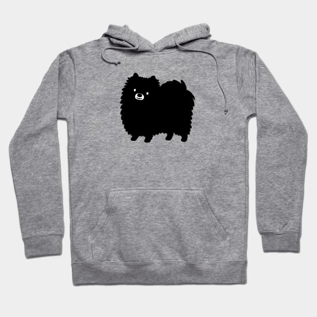 Black Pomeranian Cartoon Dog Hoodie by Coffee Squirrel